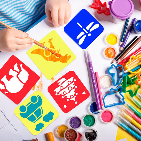 LanMa Drawing Stencils for Kids, 48 Pieces Plastic Drawing Painting Stencil Templates for Kids Crafts School Art Projects...