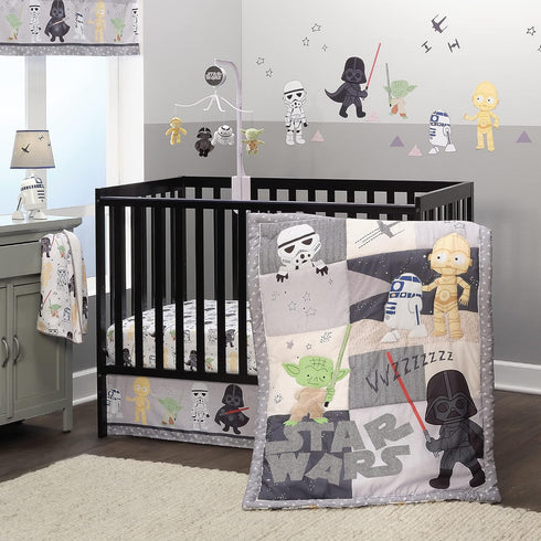 Lambs & Ivy Star Wars Classic Polyester Fitted Crib/Toddler Sheet - Yoda/Darth Vader...