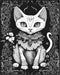 Posterizer 1 pcs- black and white cute little gothic kitten-Gothic Art-Art for Animal Lovers- Living Room Bedroom Decor- unframed wall art...