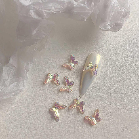 3D Butterflies Nail Art Charms, Maxleaf 200PCS Cute Nail Rhinestones Kit 3D Crystal Nail Butterflies Resin Nail Art Manicures Nail Accessories for...