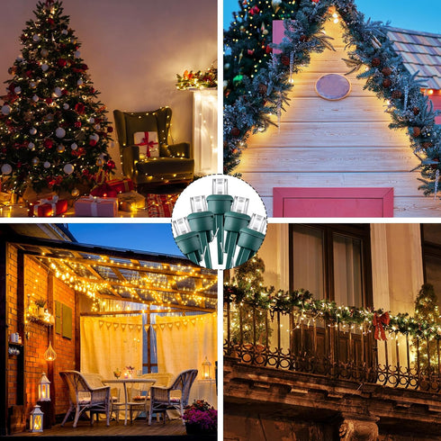 600 Pcs Christmas Led 5mm Mini Light Bulbs String Light Replacement Bulbs Christmas Light Bulbs Indoor Outdoor Wide Angle Wire Light with Green Ba...