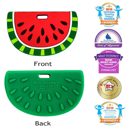 Watermelon Fruit Teethers for Babies BPA Free Freezer Happy Baby Food Teether Infant Toddler Silicone Teething Toy | Fruit Silly Chew Toy...