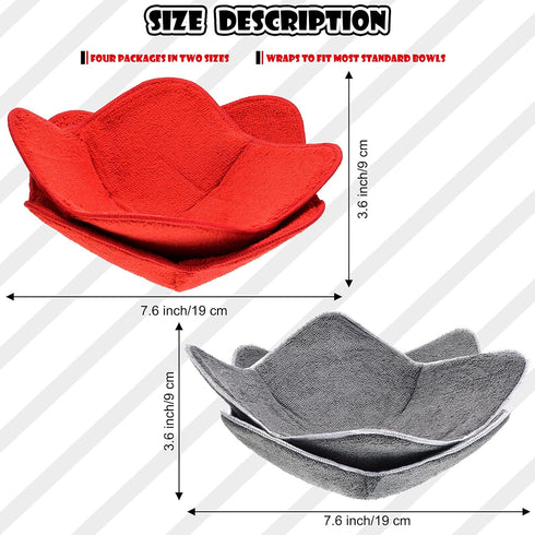 4 Pieces Bowl holders Microwave Bowl Cozy Small Bowls Holder Bowl Potholders for Microwave Hot Plate Bowl Food Temperature for Home Kitchen Holder...