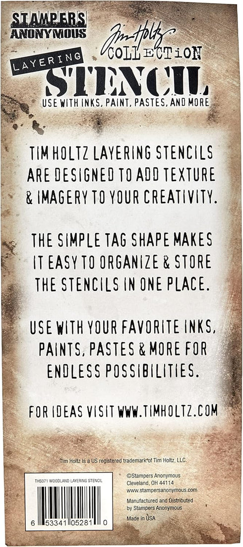 Stampers Anonymous Woodland Stencil, 28.3 x 11.4 x 0.1 cm, Multi-Colour...
