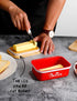 Butter Dish, Butter Dish with Lid for Countertop,Metal Butter Keeper with Stainless Steel Multipurpose Butter Knife, Large Butter Container with q...