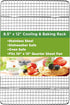 Spring Chef Cooling Rack & Baking Rack - 100% Stainless Steel Cookie Cooling Rack, Wire Baking Rack, Oven Safe 8.5 x 12 Inches Fits Small Quarter ...
