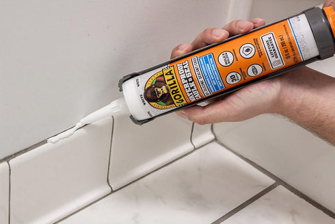 Gorilla Waterproof Caulk & Seal 100% Silicone Sealant Caulk, All Purpose, White, 10oz Cartridge (Pack of 2)...