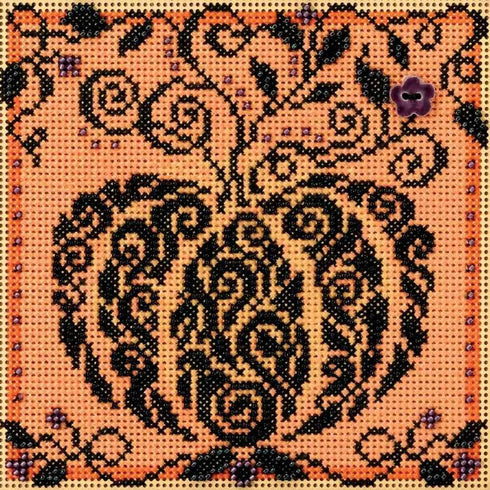 Mill Hill Enchanted Pumpkin Beaded Counted Cross Stitch Kit 2018 Buttons & Beads Autumn MH141821...