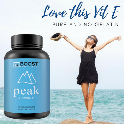 BoostCeuticals Vegan Vitamin e Gamma Tocopherol |180mg Gamma e Per Serving | Antioxidant Immunity Support | Non GMO No Magnesium Stearate No Silic...