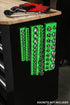 ARES 60005-26-Piece 1/4 in SAE Magnetic Socket Organizer -GREEN -Holds 13 Standard (Shallow) and 13 Deep Sockets -Perfect for your Tool Box -Also ...