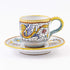 Fima ThatsArte.com - Italian Ceramic Espresso Cup & Saucer Raffaellesco, Deruta - Hand Painted, Handmade Coffee Cup Made in Italy, Deruta Pottery...