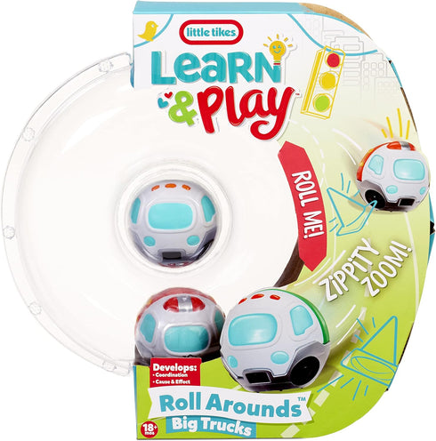 Little Tikes Learn & Play Roll Arounds Big Truck 2-Pack, Toy Vehicle and Ball Play in One, Easy Grip & Roll Cars- Birthday Gifts for Kids, Toddler...
