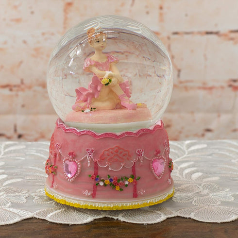 Elanze Designs Ballerina Sitting Pose Rotating Figurine 100MM Water Globe Plays Tune Swan Lake...