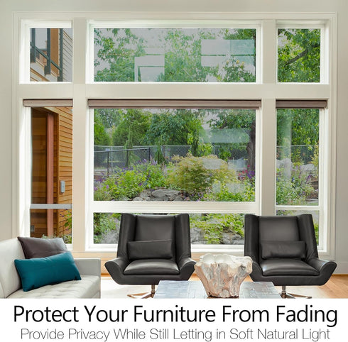 STATINT Privacy Window Film One Way Mirror Glass Tint Heat Control Sun UV Blocking Sliding Door Tinting Reflective Static Cling for Home, Black-Si...