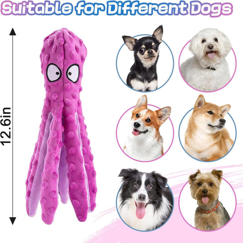 Alphatool Squeaky Dog Toys, Octopus Toys for Aggressive Chewers, Tough No Stuffing Plush Large Dogs, Crinkle Interactive Puppy Small Medium Dogs (...