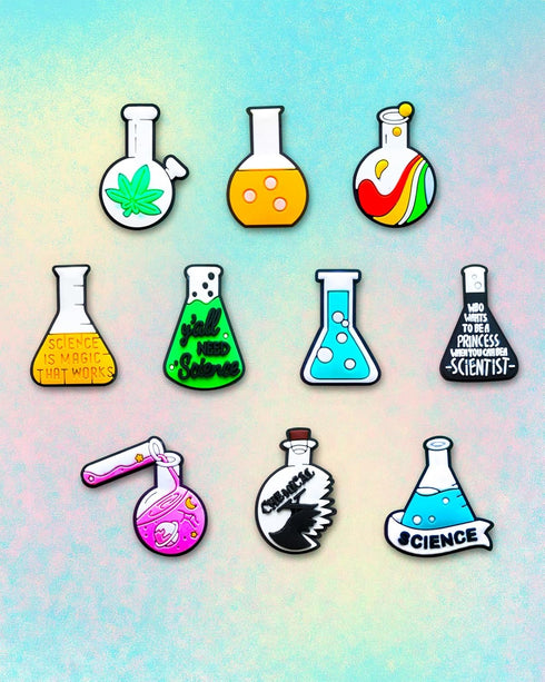25Pcs Science Shoe Charms for Clogs Sandals Bracelet Wristband Slippers Water Shoes, Chemistry Biology Shoe Decoration Charms...