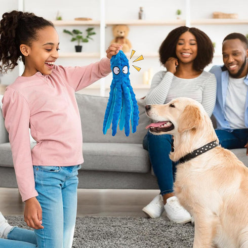 Alphatool Squeaky Dog Toys, Octopus Toys for Aggressive Chewers, Tough No Stuffing Plush Large Dogs, Crinkle Interactive Puppy Small Medium Dogs (...