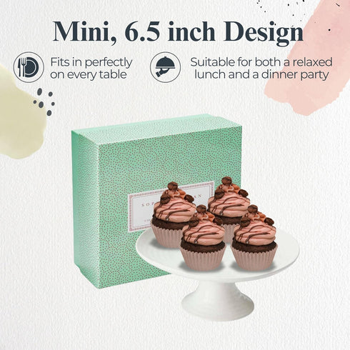 Portmeirion Sophie Conran White Mini Cake Stand | 6.5 Inch Cupcake Stand for Dessert Display at Weddings and Birthday Parties | Made from Fine Por...
