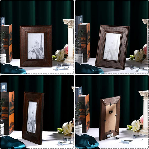 4 Pieces Picture Frame Stand Easel Back Stand Set Iron Picture Easel Stands Back Photo Easels with 20 Pieces Screws and Screwdriver for Photos Pic...