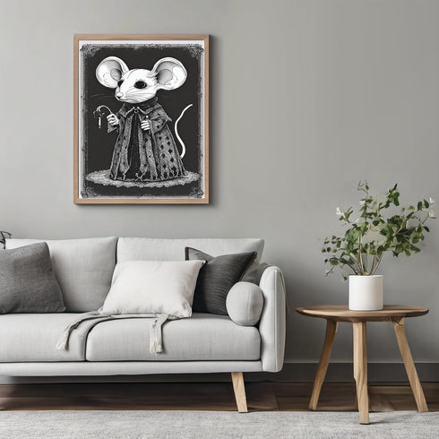 Posterizer 1 pcs- gothic mouse in classic goth clothes-Gothic Art-Art for Animal Lovers- Living Room Bedroom Decor- unframed wall art...