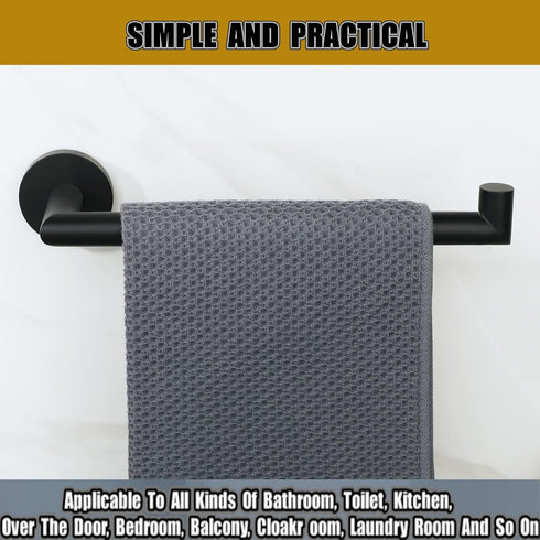 Alise Hand Towel Holder Towel Ring for Bathroom Lavatory,Black Towel Bar Towel Hanger Wall Mount SUS304 Stainless Steel Towel Rack,Matte Black Fin...