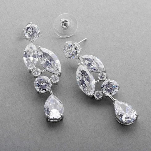 Mariell Bridal and Wedding Large Statement Earring, Bold Size Cubic Zirconia Crystal Jewelry for Brides, Pageant, Prom and Mother of the Bride...