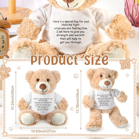 A Bear Hug Gift Get Well Soon Bear Gift Plush Stuffed Animal Bear Hug Thinking of You Sympathy Gift for Women Kids Condolences Memorial Loved(Khak...