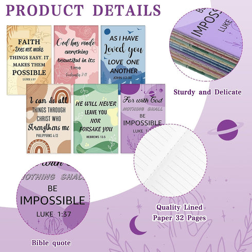24 Pcs Christian Bulk Gifts for Women Bible Verse Pens Bible Notebooks Christian Gifts Set Scripture Ballpoint Pens Bible Quote Notepads Religious...