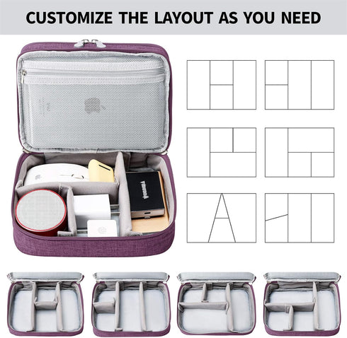 Travel Cable Organizer Bag, Electronic Accessories Case Portable Double Layer Cable Storage Bag for Cord,phone,Charger, Flash Drive, Phone, SD Car...
