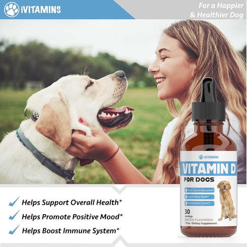 Vitamin D for Dogs | Supports Strong & Health Bones | Vitamin D Supplements for Dogs | Vitamin D Dog | Dog Vitamins and Supplements | Dog Vitamins...