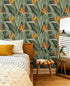 HAOKHOME 93375 Peel and Stick Wallpaper Tropical Florals Removable Stick on Contact Paper for Bedroom Green/Orange 17.7in x 9.8ft...