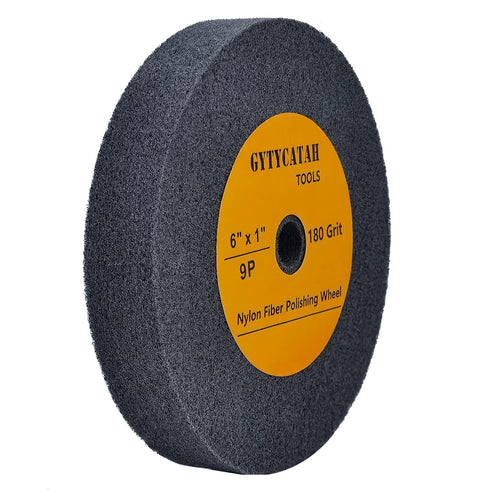 GYTYCATAH Deburring Wheel, Nylon Fiber Polishing Wheels, Abrasive Silicon Carbide Bench Buffing Grinder Wheel, Dia 6" x 1" Thickness x 5/8" Arbor,...