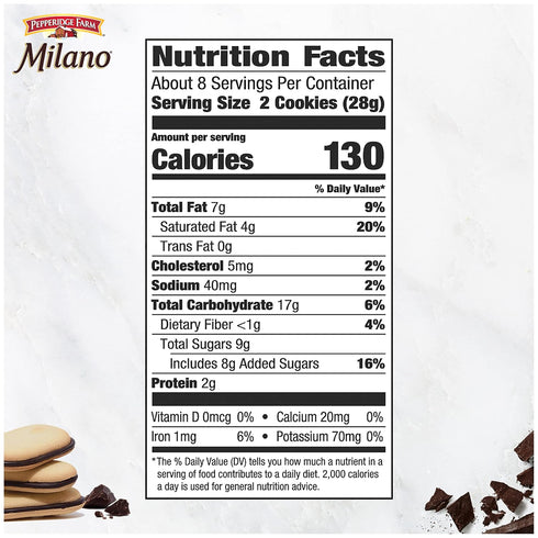 Pepperidge Farm Milano Double Milk Chocolate Cookies, 7.5 OZ Bag (15 Cookies)...