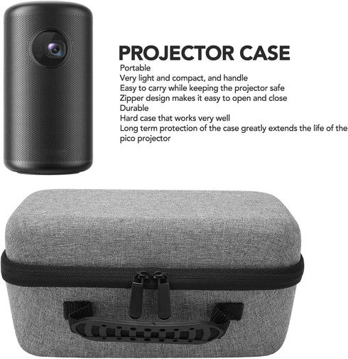 Projector Carrying Case for Capsule 3 Lasers 1080P Grey, EVA Projector Bag Durable Waterproof Shakeproof Portable Mini Projector EVA Hard Travel S...