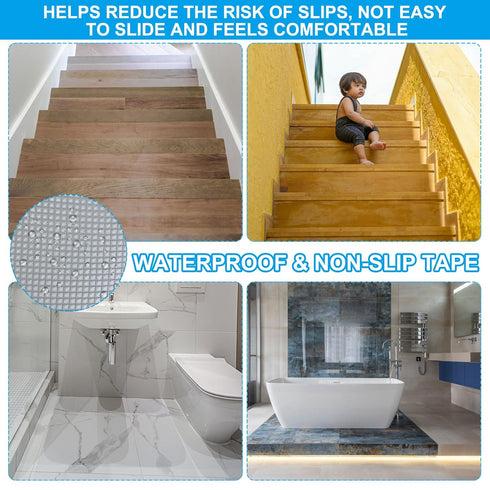 PATIKIL 2" x 16 FT Non-Slip Tape,2 Pack Non-Skid Grip Tape Frosted High Traction Treads Waterproof Anti-Slip Stair Stickers Diamond Textured Tape ...