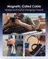 Magnetic iPhone Charger Cord 5ft Coiled, USB A to Lightning Cable Fast Charging Nylon Braided - MFi Certified Compatible with iPhone 14 13 12 11 P...