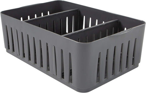 Simplify 3 Compartment Stackable Bin with Adjustable Dividers | Drawer Organizer | Storage Basket | Good for Office | Desk Supplies | Dorm | Bathr...