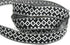 10.9 Yards Spool 0.9" Wide Black & White Diamond Design Geometric Wove Trim Jacquard Ribbon Woven Border Clothing Accessories 25276...