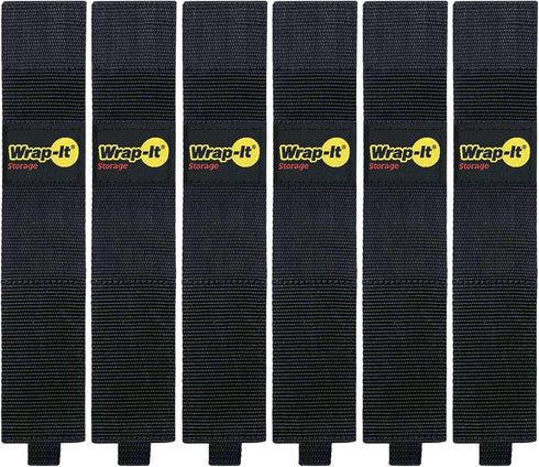 Twin-Straps by Wrap-It Storage - 16" (6-Pack) - Hook and Loop Hanging Cable Wrap for Multi-Purpose Cord and Hose Storage...