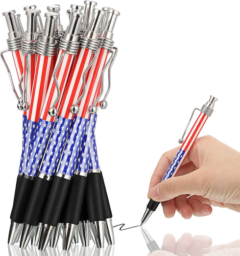 32 Pcs American Flag Ballpoint Pen USA Patriotic Themed Pens 1.0mm Black Ink Ballpoint Pens Independence Day Gel Ink Pen for Writing Signing Home ...