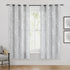 FMFUNCTEX Linen Semi Sheer Curtains for Bedroom and Living Room - Silver Foil 63 Inches Long, Metallic Print Grey Tree Panel for Windows, Light Fi...