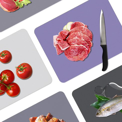 Plastic Cutting Boards for Kitchen, WK Small Flexible Cutting Board Set of 3, Non Slip Cutting Mats for Meat, BPA Free, Dishwasher Safe, Mini Size...