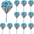 10 Pcs Parachute Toy, Camo Blue Parachute Men Toy Tangle Free Throwing Hand Throw Outdoor Flying Gifts Paratrooper Toy No Battery nor Assembly Req...