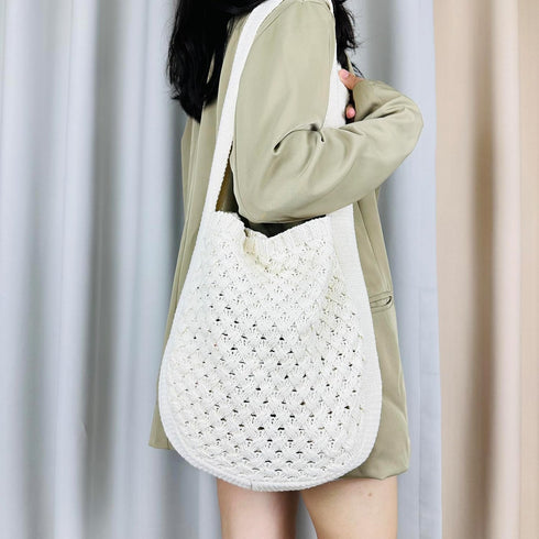 Women's Shoulder Handbags Cute tote bags Aesthetic Crocheted bags Large knit bag Shopping bag for Travel...