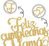 Ferastar Feliz Cumpleaños Mama Cake Topper,Best Mom Ever,Happy Mothers Day,Mom Birthday Party Decorations Gold Glitter....