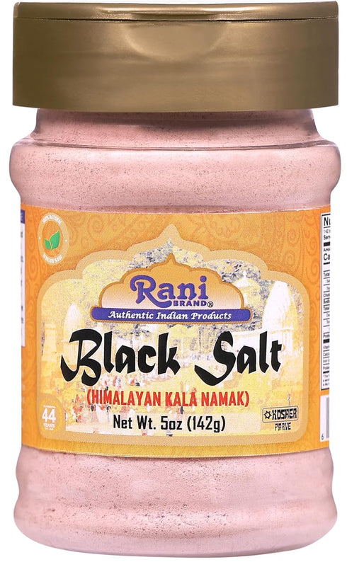 Rani Black Salt Powder (Kala Namak) Mineral 5oz (142g) PET Jar ~ Unrefined, Pure and Natural | Vegan | Gluten Friendly | NON-GMO | Indian Origin |...