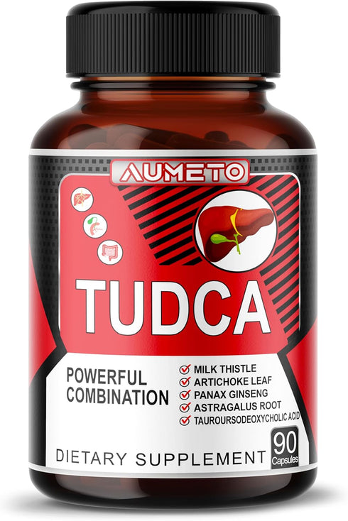 TUDCA Supplement (Tauroursodeoxycholic Acid) with Milk Thistle, Artichoke, Panax Ginseng, Astragalus - Bile Flow & Digestion Support (90 Count (pa...