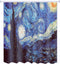 Van Gogh Starry Night Shower Curtain Polyester Fabric Shower Curtain Bathroom Sets Decor with Hooks 72 X 72 Inches...