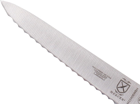 Mercer Culinary M23406WBH Millennia White Handle, 6-Inch Wavy Edge, Utility Knife...
