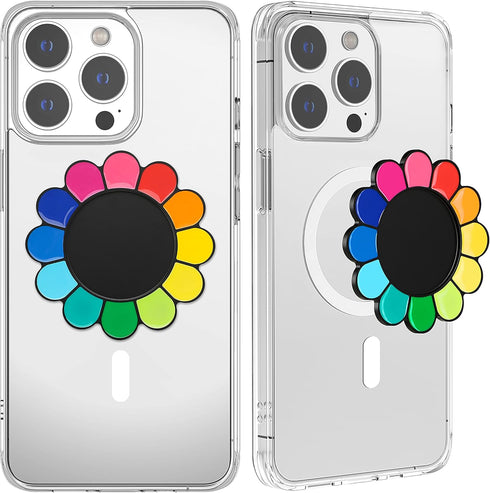 metisinno Magnetic Base Compatible with PopSocket Phone Grips and iPhone MagSafe Cases, Rainbow Multicolor...